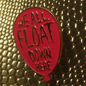 “We all float down here” Pennywise’ quote🎈creepy Stephen King IT pin